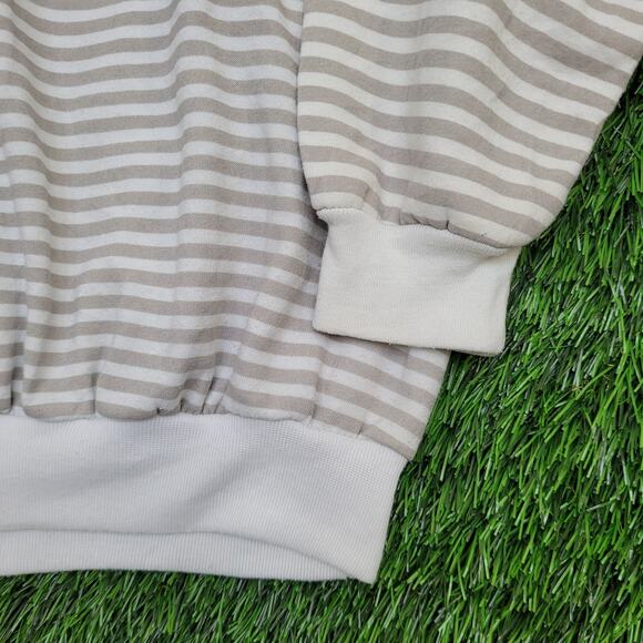 Vintage 90s Seattle Stripes Sweatshirt Large 22x26 Beige USA - Picture 15 of 15